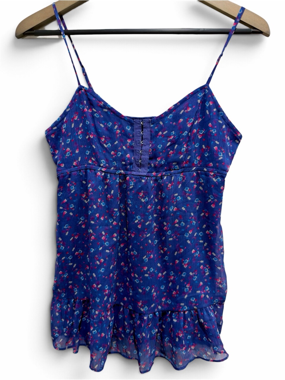 Y2K American Eagle Floral Hook Eye Babydoll Cami XS Twilightcore